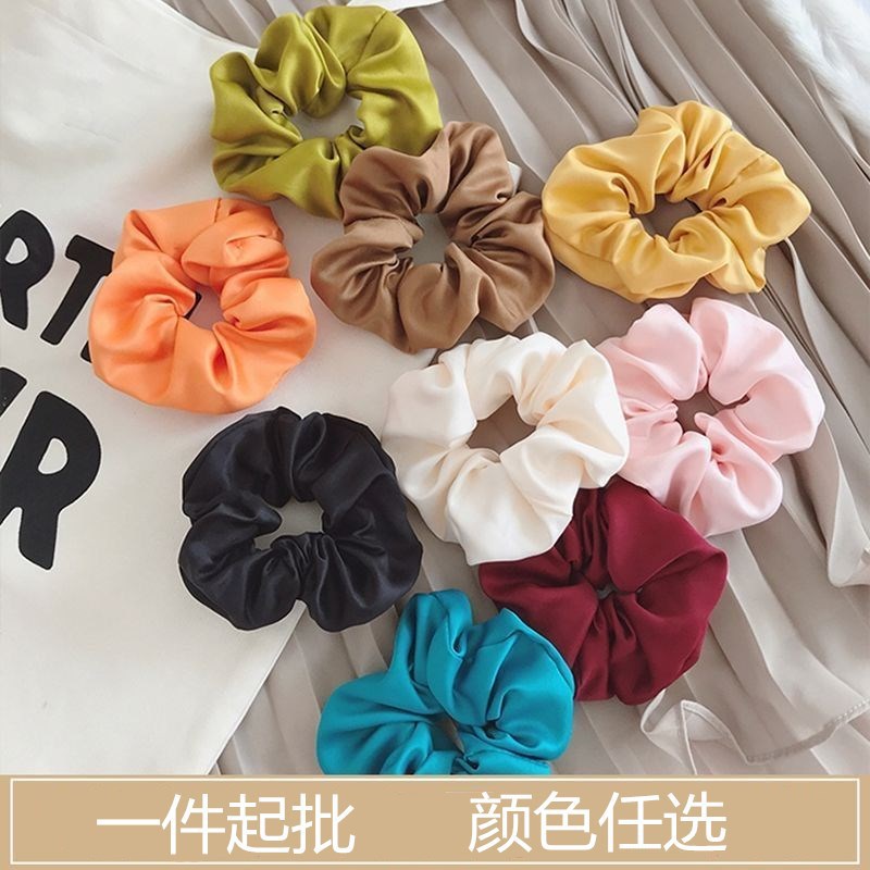 Large Intestine Hair Ring Ins Organza Fairy Hair Accessory Korean JK Plaid Headdress Flower Fabric Bowknot Headband