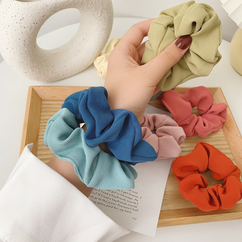 Large Intestine Hair Ring Ins Organza Fairy Hair Accessory Korean JK Plaid Headdress Flower Fabric Bowknot Headband