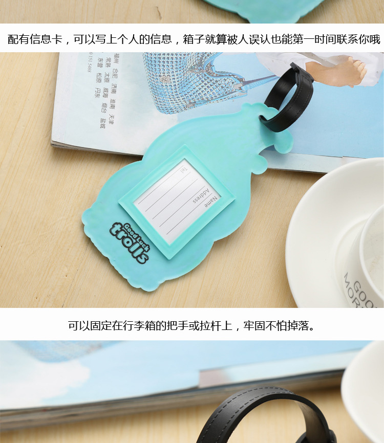 Environmental Protection Silicone Cartoon Cartoon Tag PVC Soft Rubber Baggage Tag Luggage Tag Custom Logo Manufacturer