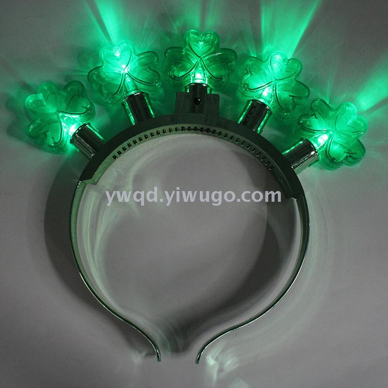 ZD Direct Sales Foreign Trade Popular Style Five Lights Luminous Clover Head Buckle Electroplating Luminous Head Buckle Christmas Halloween