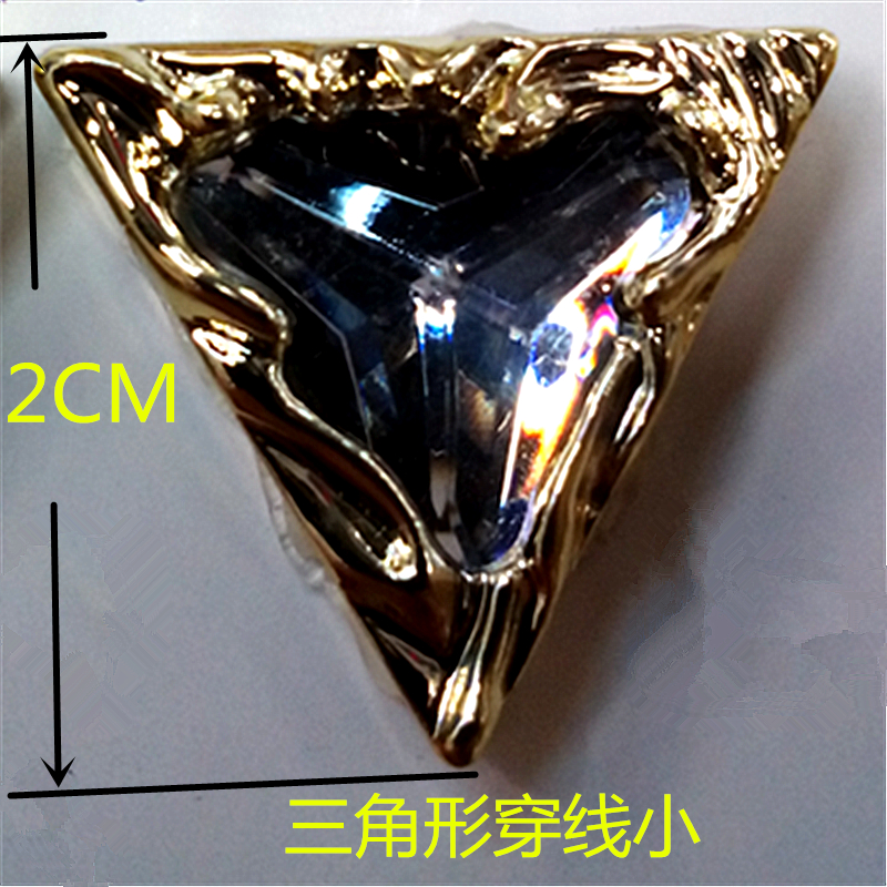 Triangle plastics electroplating gold jewelry stringing encrusted decorative buckle acrylic ornaments