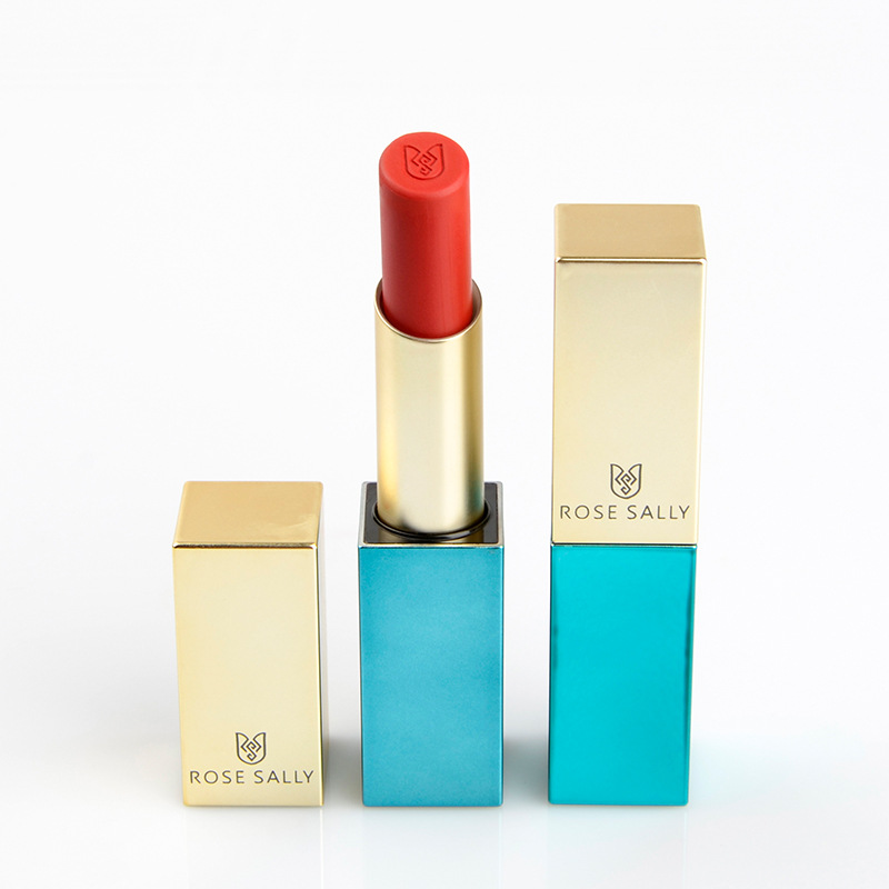 Rose Sally Autumn and Winter Genuine Chinese Lipstick Small Gold Bar No Stain on Cup Square Tube Lipstick Magnetic Buckle in Stock Wholesale