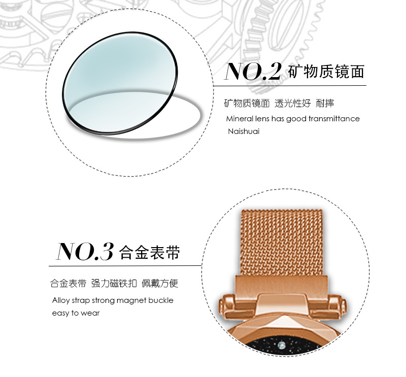 Factory Direct Sales One Piece Dropshipping Cross-Border Hot Internet Celebrity Hot Selling Same Starry Sky Diamond-Embedded Lazy Magnetic Buckle Women's Watch