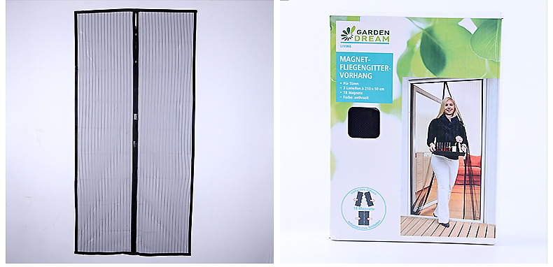 Magnetic Buckle Door Curtain Wholesale Black Magnetic Buckle Mosquito-Proof Soft Door Curtain Custom Non-Woven Striped 