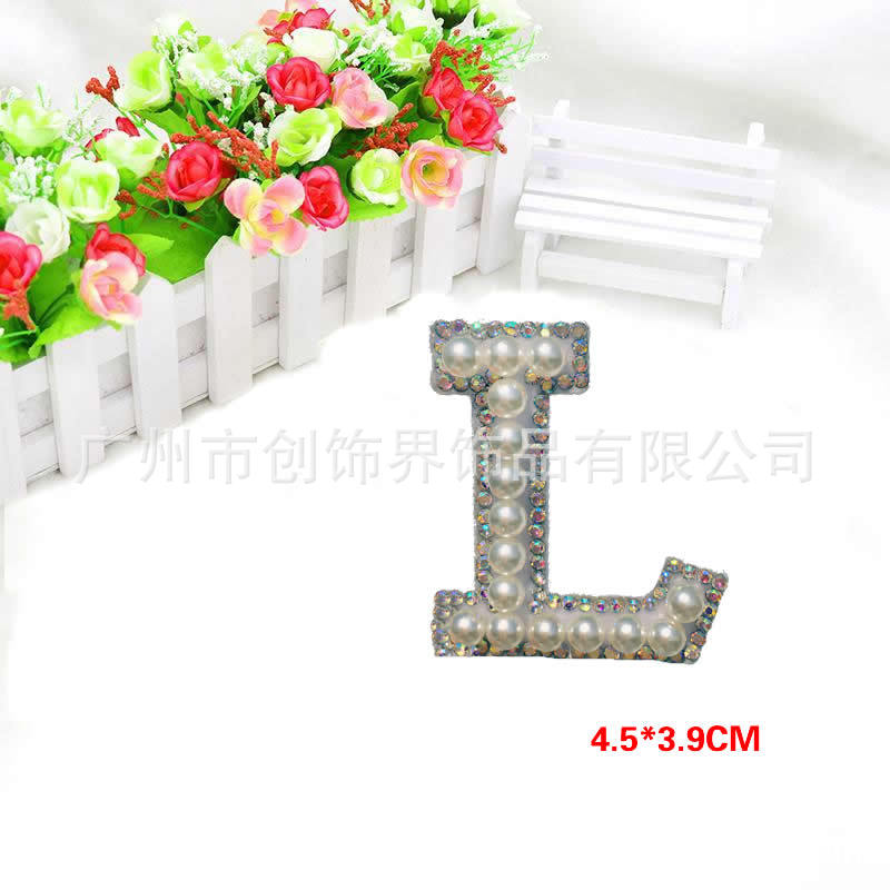 Big fortune cross-border hot style letters cloth paste imitation Pearl English letters 26 clothing accessories wholesale Big fortune cross-border hot style letters cloth paste imitation Pearl English letters 26 clothing accessories wholesale