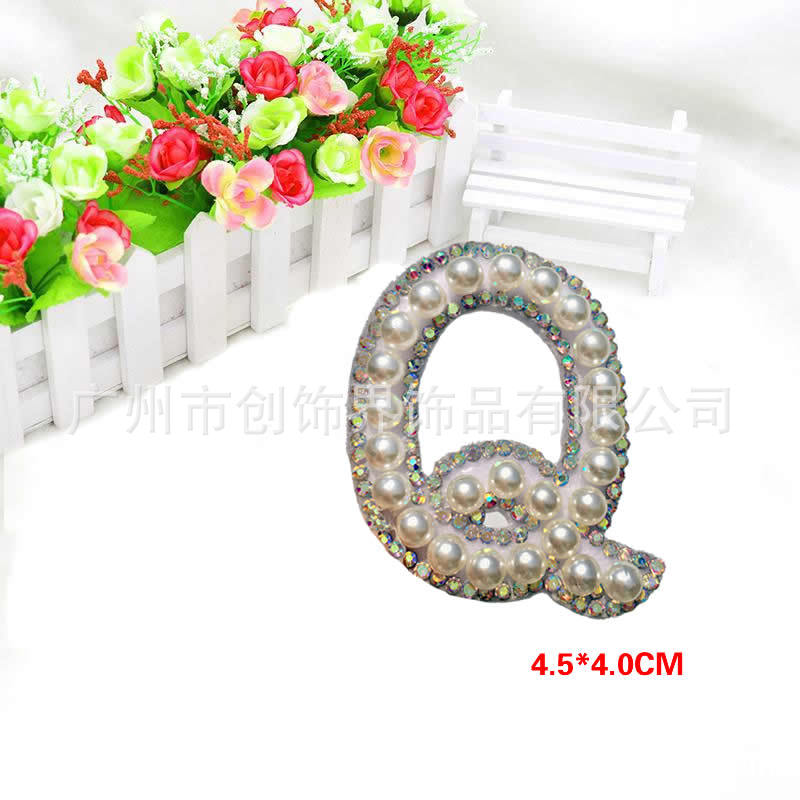 Big fortune cross-border hot style letters cloth paste imitation Pearl English letters 26 clothing accessories wholesale Big fortune cross-border hot style letters cloth paste imitation Pearl English letters 26 clothing accessories wholesale