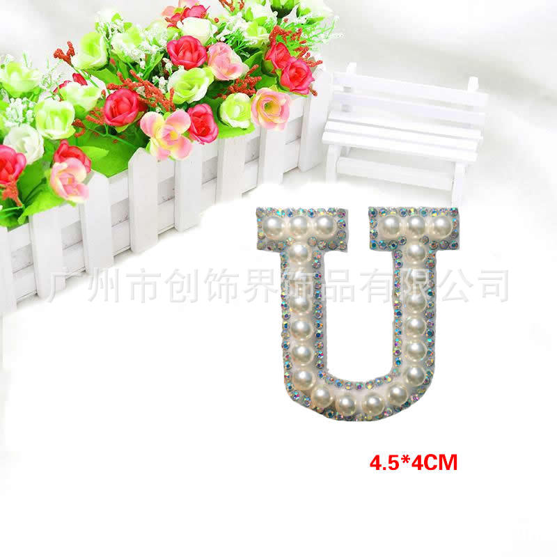 Big fortune cross-border hot style letters cloth paste imitation Pearl English letters 26 clothing accessories wholesale Big fortune cross-border hot style letters cloth paste imitation Pearl English letters 26 clothing accessories wholesale