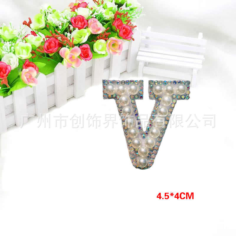 Big fortune cross-border hot style letters cloth paste imitation Pearl English letters 26 clothing accessories wholesale Big fortune cross-border hot style letters cloth paste imitation Pearl English letters 26 clothing accessories wholesale