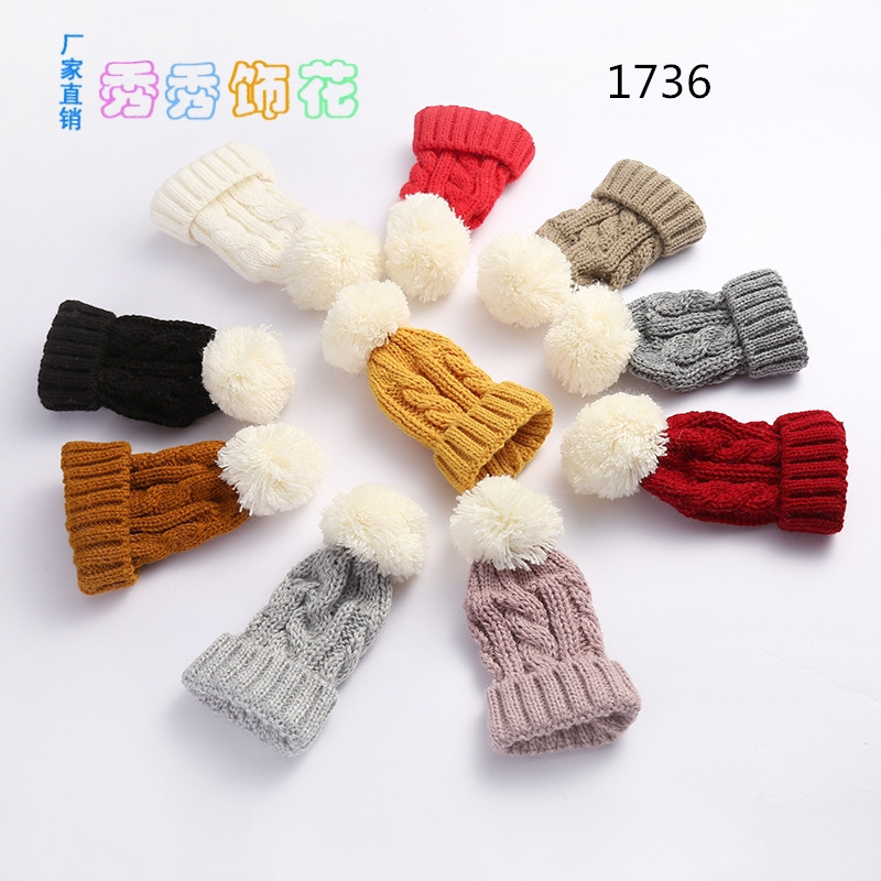 White wool ball cap cloth paste 6.5*13cm clothing accessories to sample custom spot manufacturers wholesale White wool ball cap cloth paste 6.5*13cm clothing accessories to sample custom spot manufacturers wholesale