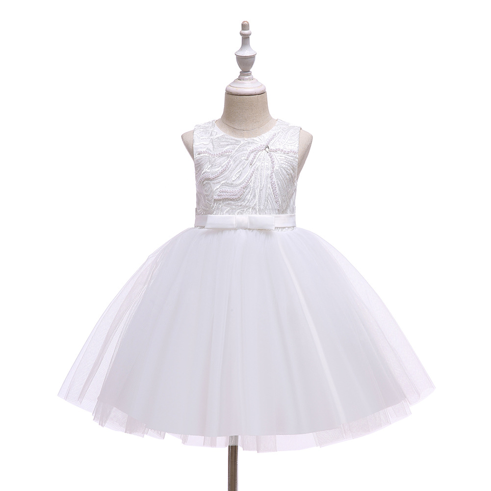 Baby Spring Children 'S Dress Sleeveless Pink Princess Dress Girl Dress Beaded Mesh Bubble Skirt Little Kids' Skirt Baby Spring Children 'S Dress Sleeveless Pink Princess Dress Girl Dress Beaded Mesh Bubble Skirt Little Kids' Skirt