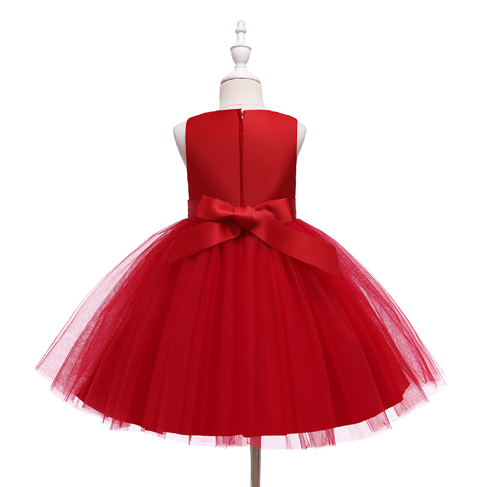 Baby Spring Children 'S Dress Sleeveless Pink Princess Dress Girl Dress Beaded Mesh Bubble Skirt Little Kids' Skirt Baby Spring Children 'S Dress Sleeveless Pink Princess Dress Girl Dress Beaded Mesh Bubble Skirt Little Kids' Skirt
