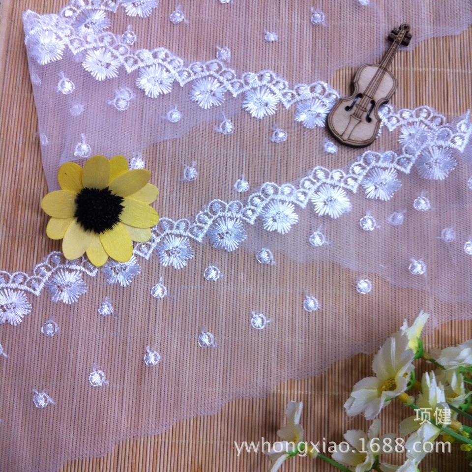 Spot Small Batch Manufacturers Supply 10cm Skirt Stabilized Yarn Lace Mesh Embroidery Lace Clothing Accessories