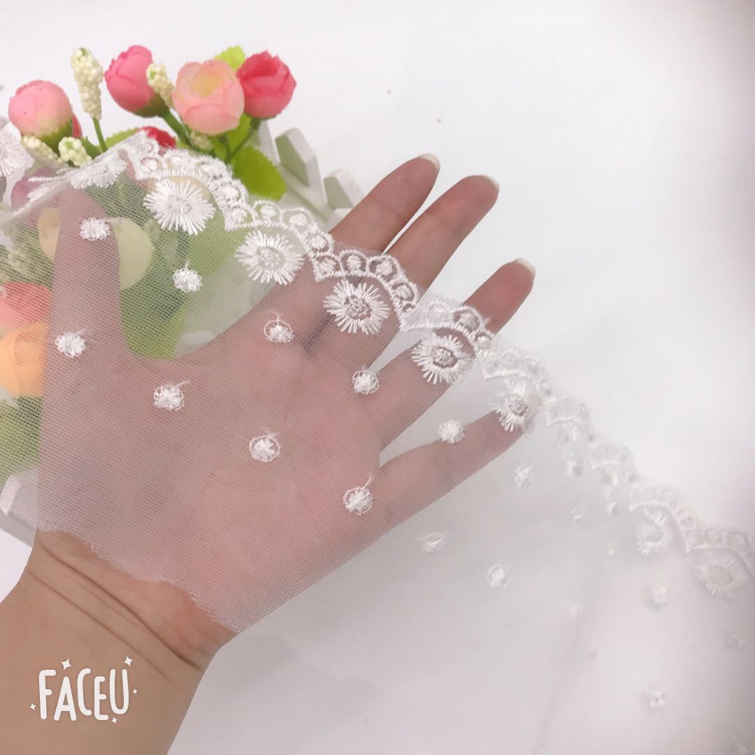 Spot Small Batch Manufacturers Supply 10cm Skirt Stabilized Yarn Lace Mesh Embroidery Lace Clothing Accessories
