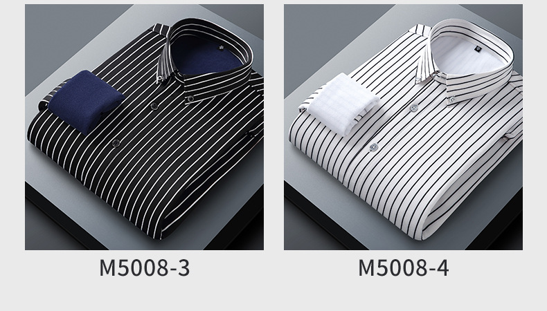 Stretch Striped Men's Thermal Shirt Autumn and Winter Fleece Lined Padded Warm Keeping Shirt Composite Single-Layer Fleece-Lined Fashion Shirt Stretch Striped Men's Thermal Shirt Autumn and Winter Fleece Lined Padded Warm Keeping Shirt Composite Single-Layer Fleece-Lined Fashion Shirt