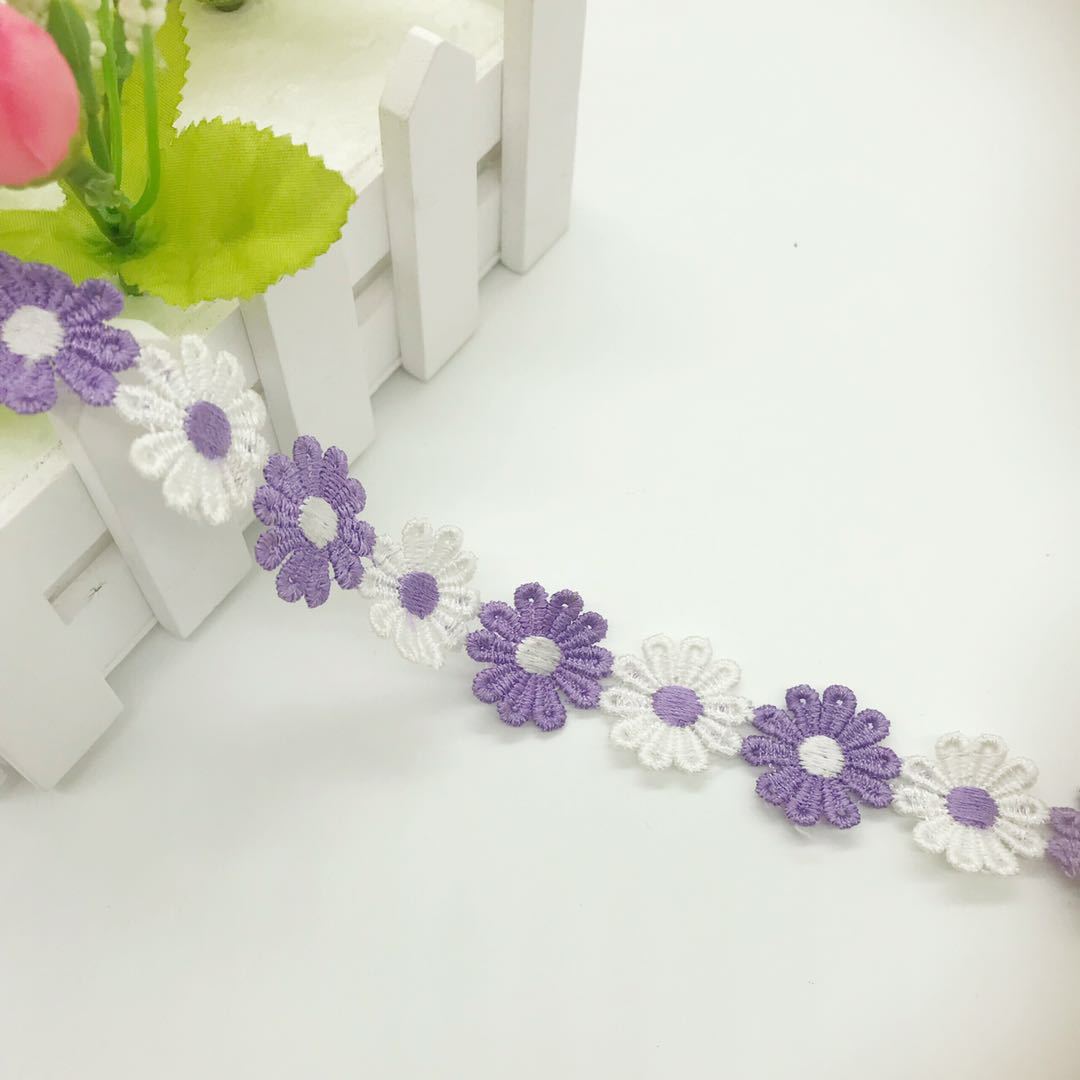 Color Lace Little Flower Accessories Handmade DIY Lace Sideband Clothes Curtain Embroidered Fabric Material Decorations Color Lace Little Flower Accessories Handmade DIY Lace Sideband Clothes Curtain Embroidered Fabric Material Decorations