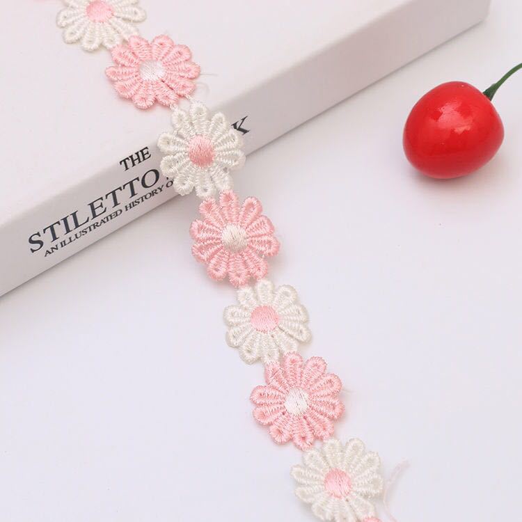 Color Lace Little Flower Accessories Handmade DIY Lace Sideband Clothes Curtain Embroidered Fabric Material Decorations Color Lace Little Flower Accessories Handmade DIY Lace Sideband Clothes Curtain Embroidered Fabric Material Decorations