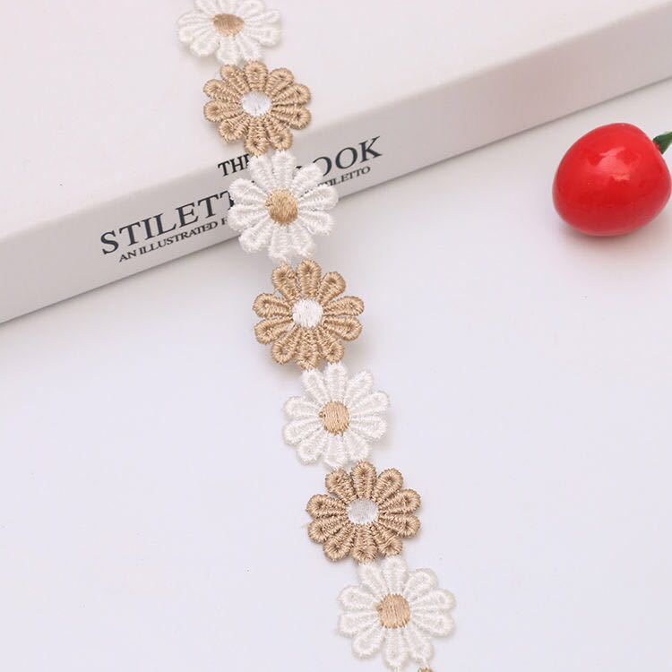 Color Lace Little Flower Accessories Handmade DIY Lace Sideband Clothes Curtain Embroidered Fabric Material Decorations Color Lace Little Flower Accessories Handmade DIY Lace Sideband Clothes Curtain Embroidered Fabric Material Decorations
