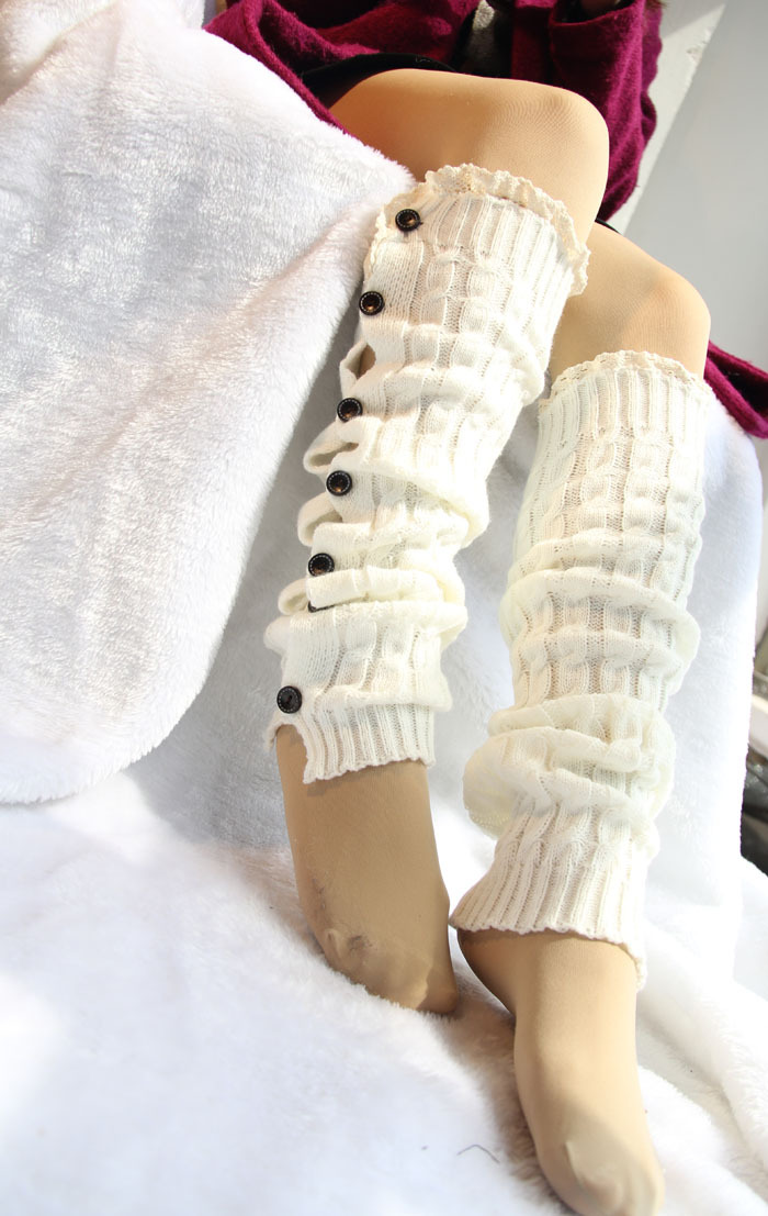 American retro leg lace with lace over knee boots, wool knit and hemp socks manufacturer direct sales.