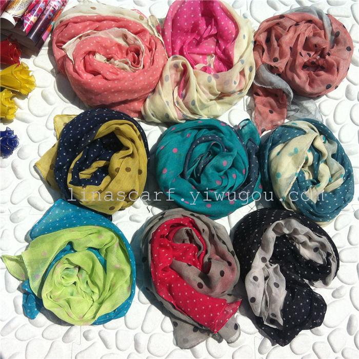 Hot spring/summer 2014 new Korean sweet polka dot lace Barry sand Sun shawl