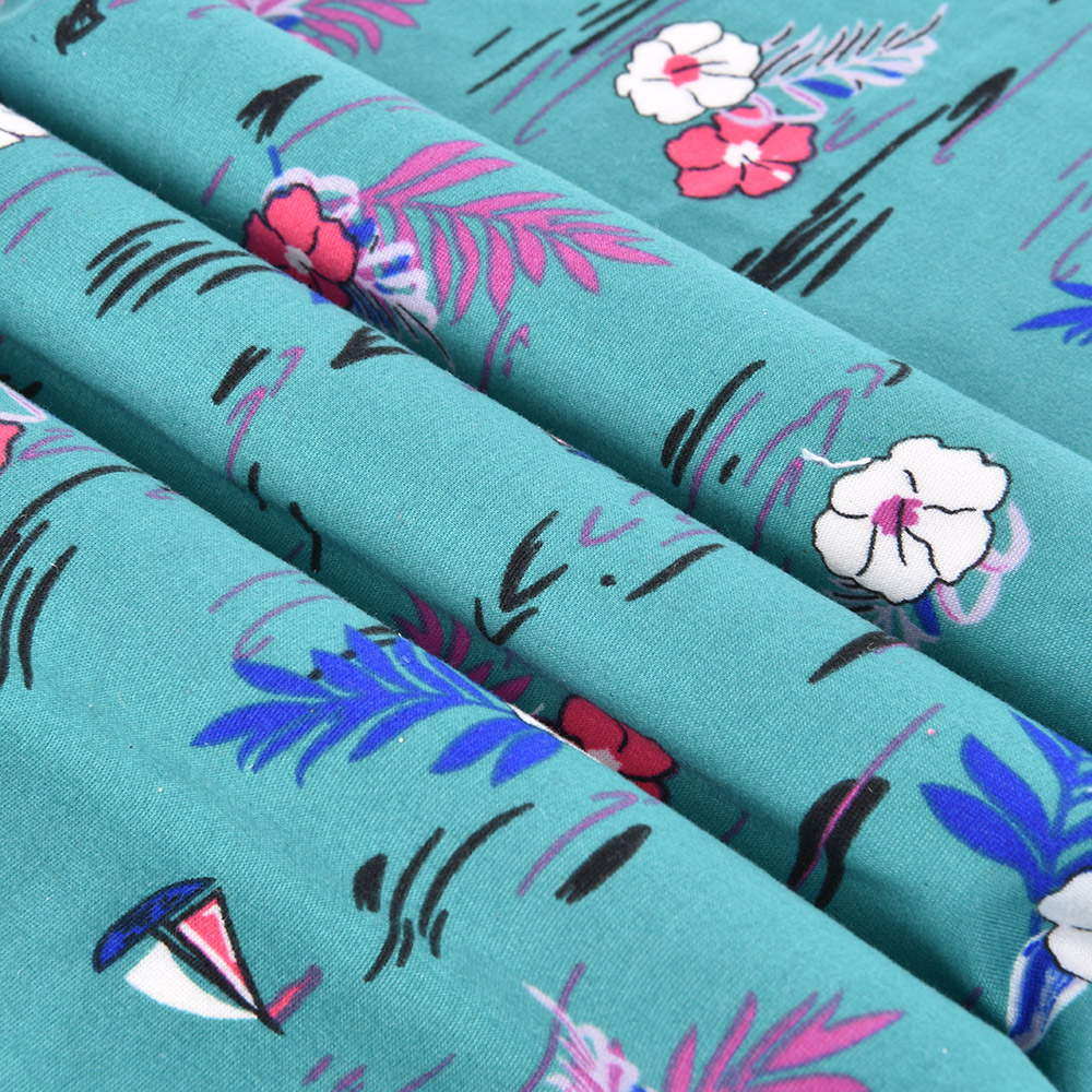 Factory Supply Custom Printed 95% Polyester 5% Spandex Milk Fiber Four- Way Elastic Fabric Knitted Stretch Fabric