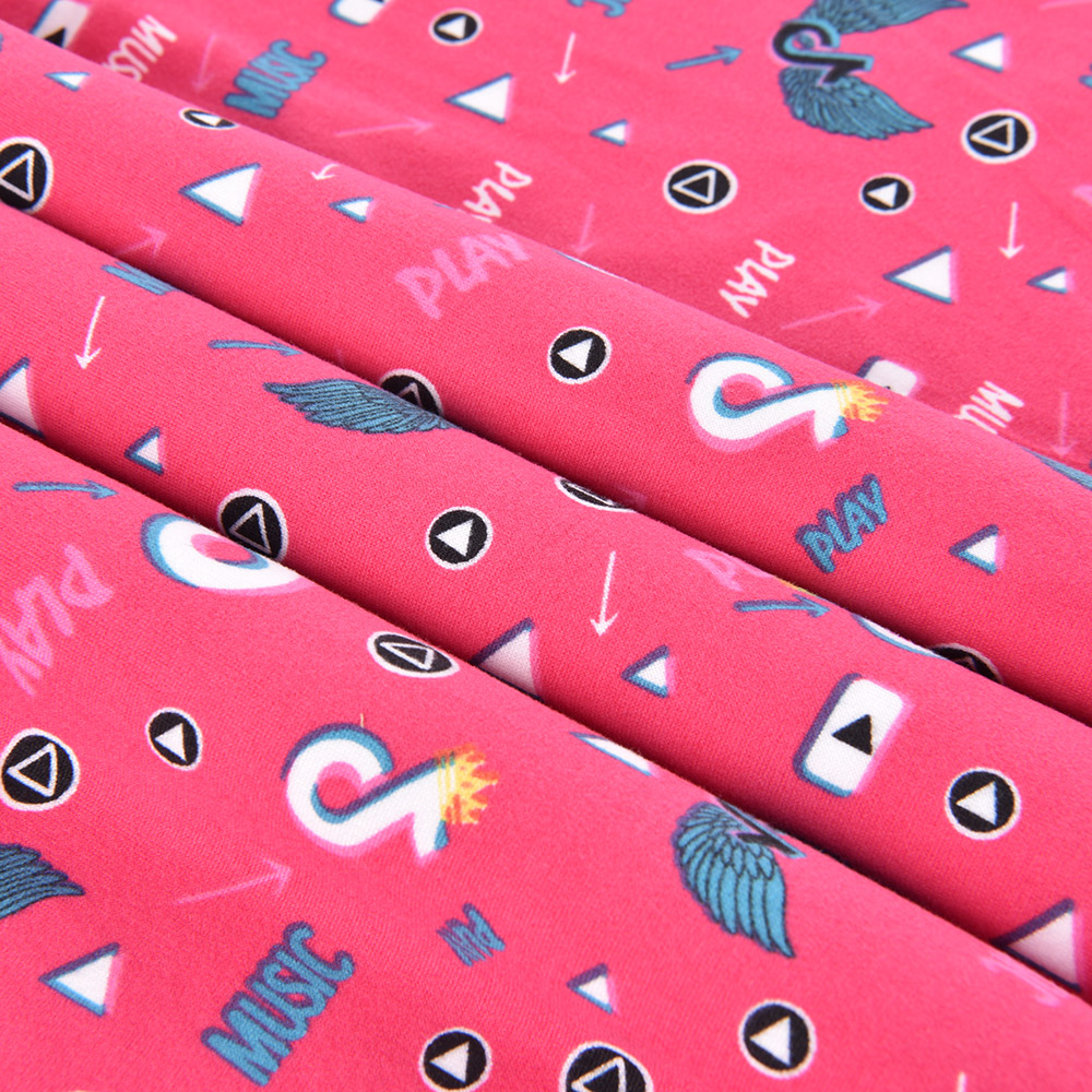 Factory Supply Custom Printed 95% Polyester 5% Spandex Milk Fiber Four- Way Elastic Fabric Knitted Stretch Fabric