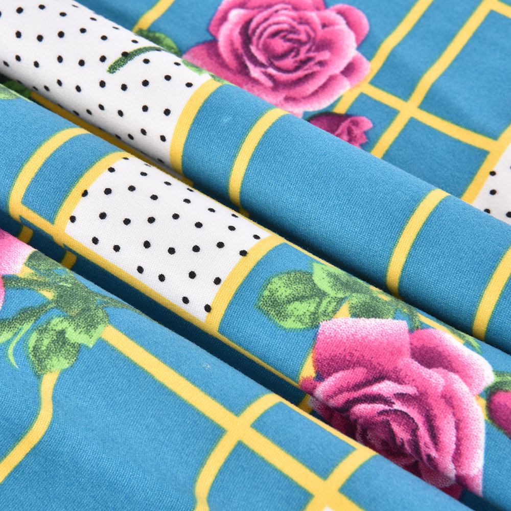 Factory Supply Custom Printed 95% Polyester 5% Spandex Milk Fiber Four- Way Elastic Fabric Knitted Stretch Fabric