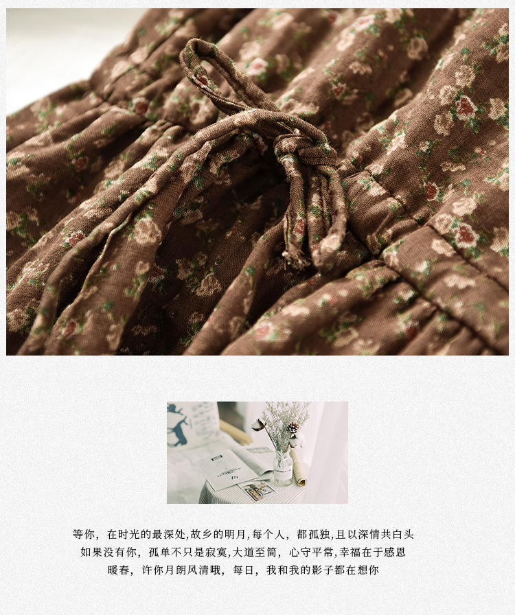 Retro Women's Clothing 2021 New Long Sleeve Floral Dress Autumn and Winter Tight Waist Small Temperament A- line Dress Wholesale Retro Women's Clothing 2021 New Long Sleeve Floral Dress Autumn and Winter Tight Waist Small Temperament A- line Dress Wholesale