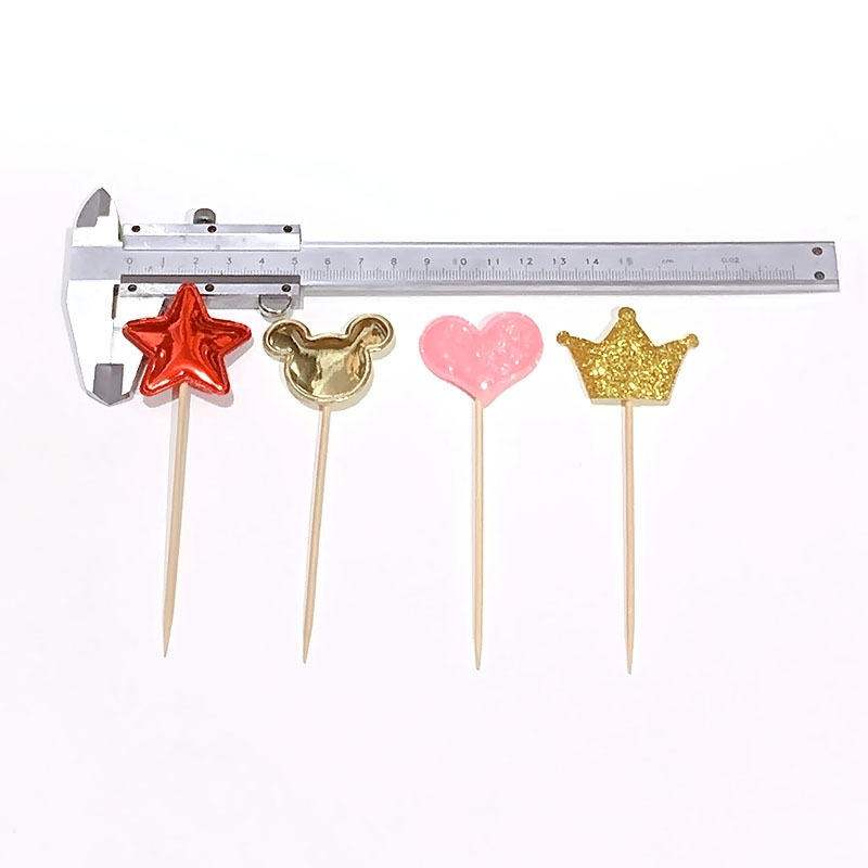 Cake Glitter Reflective Love Crown Plug-in Decorative Leather PU Decorative Flag Dessert Baking Dress up Inserts 50 Pieces