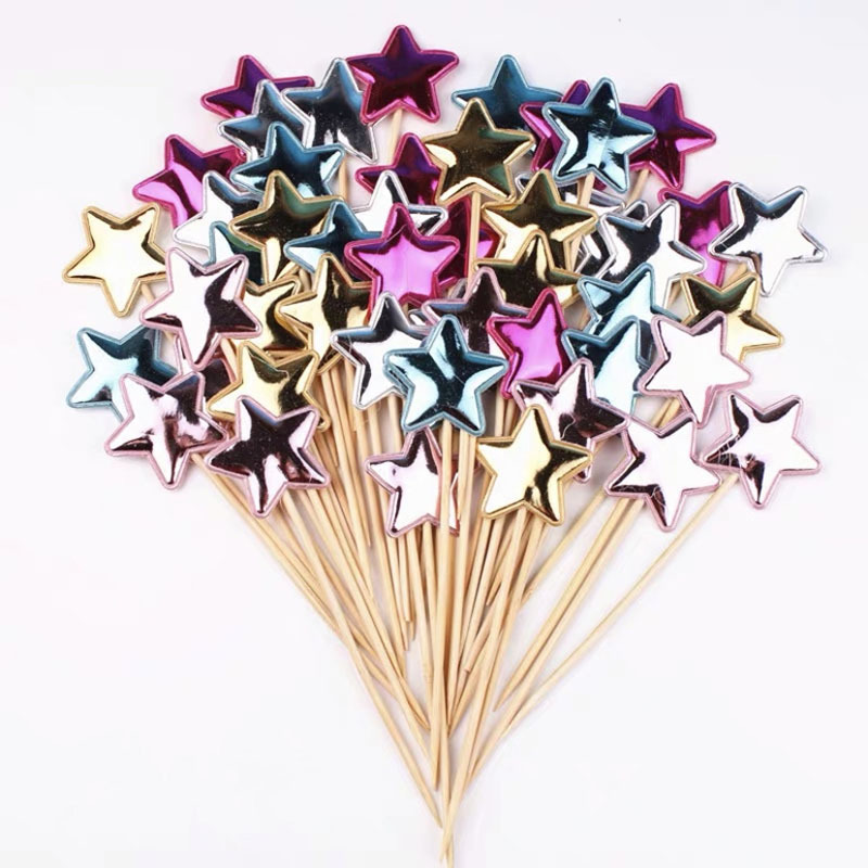 Cake Glitter Reflective Love Crown Plug-in Decorative Leather PU Decorative Flag Dessert Baking Dress up Inserts 50 Pieces