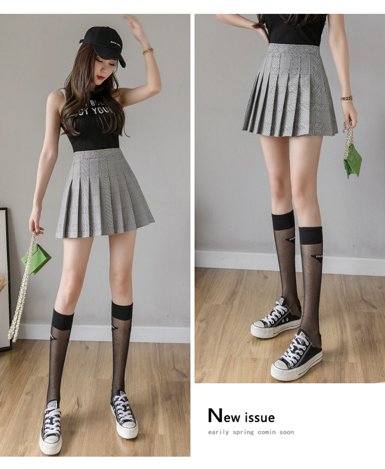 Pleated Skirt Women's Short Skirt High Waist Korean Style New Skirt Women's Summer Autumn plus Size A- line Embroidery Student Dress
