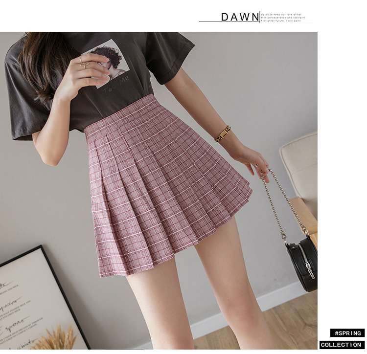 Pleated Skirt Women's Short Skirt High Waist Korean Style New Skirt Women's Summer Autumn plus Size A- line Embroidery Student Dress