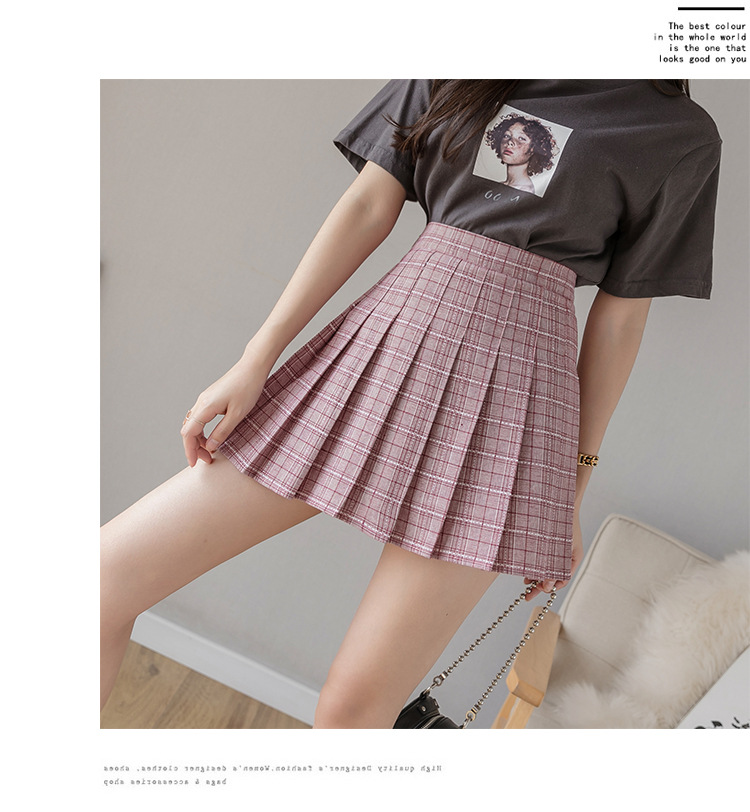 Pleated Skirt Women's Short Skirt High Waist Korean Style New Skirt Women's Summer Autumn plus Size A- line Embroidery Student Dress