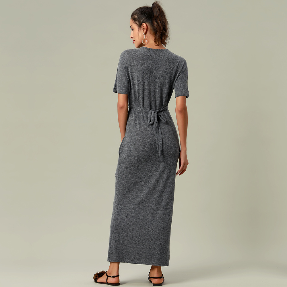 Cross-Border Amazon New European and American Sexy Dress Solid Color Dress Knitted Slimming Foreign Trade Manufacturer One Piece Dropshipping