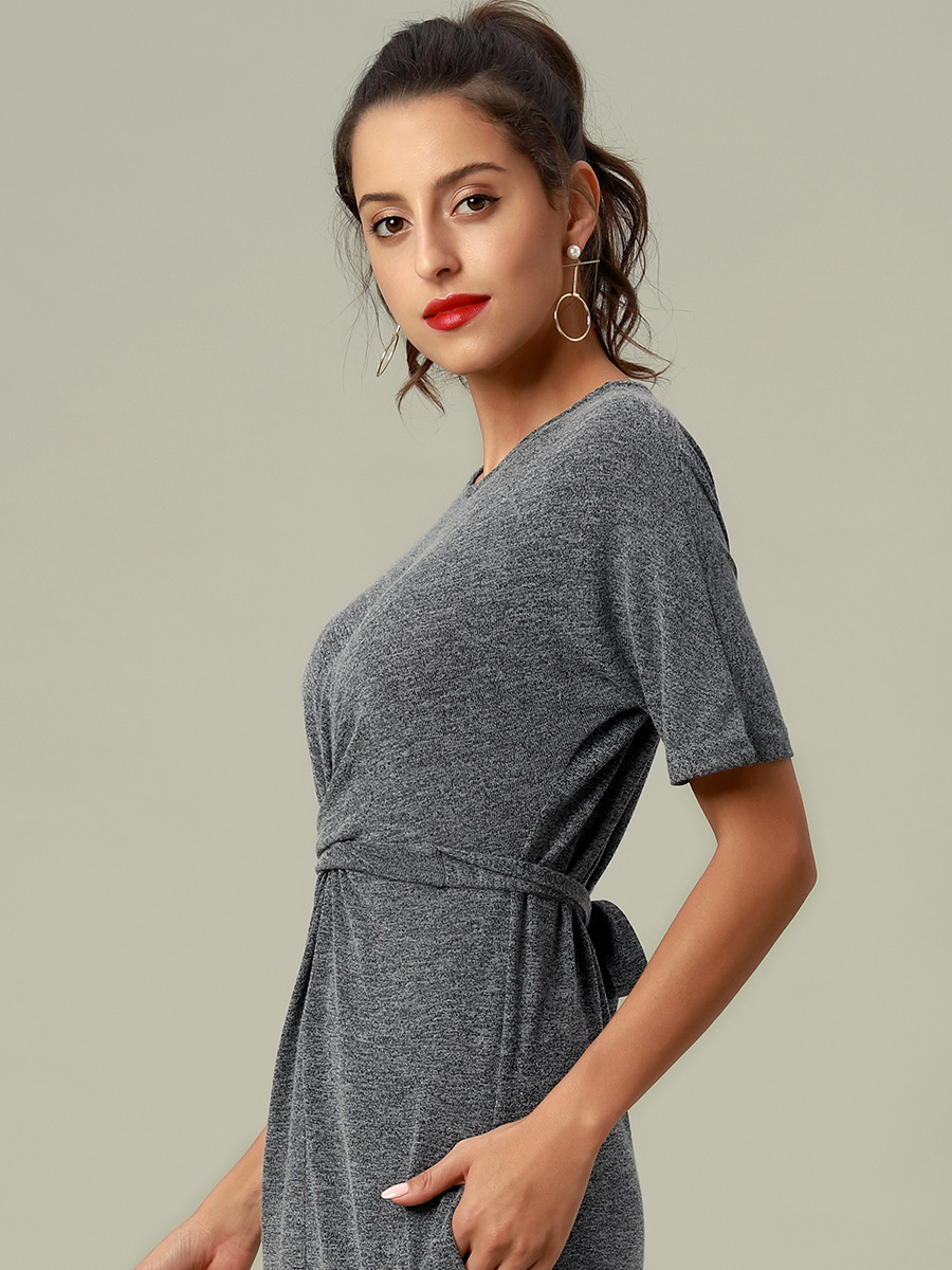 Cross-Border Amazon New European and American Sexy Dress Solid Color Dress Knitted Slimming Foreign Trade Manufacturer One Piece Dropshipping