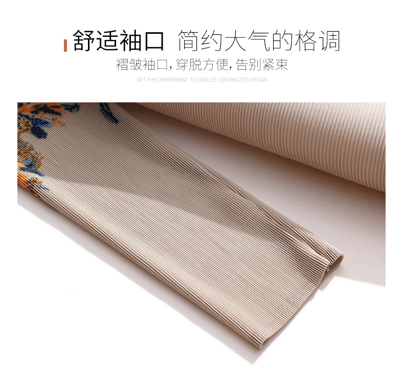 Fashionable Retro Printed Pleated Dress Spring 2022 New Middle-Aged Mom plus Size Women's Clothing That Makes You Look Younger Dress