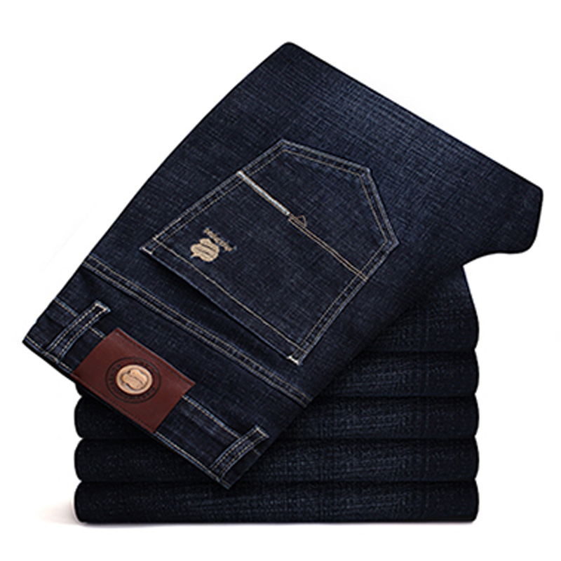 Factory Direct Sales Autumn and Winter Jeans Men&#039;s Straight Loose Large Size Business Casual Green Middle-Aged and Old Father Clothes Men&#039;s Pants