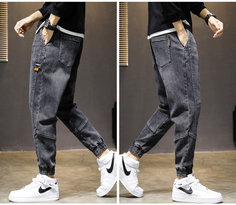Jeans Men's Spring, Autumn and Winter Korean Style Loose Ankle Length Cargo Pants Ankle-Tied Jeans Men's Tether Casual Long Pants Jeans Men's Spring, Autumn and Winter Korean Style Loose Ankle Length Cargo Pants Ankle-Tied Jeans Men's Tether Casual Long Pants