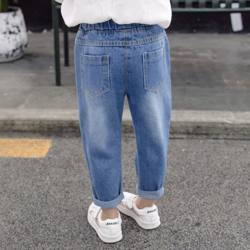 2020 Spring and Autumn Girls' Denim Trousers Children's Washed Denim Korean Style Jeans 2020 Spring and Autumn Girls' Denim Trousers Children's Washed Denim Korean Style Jeans