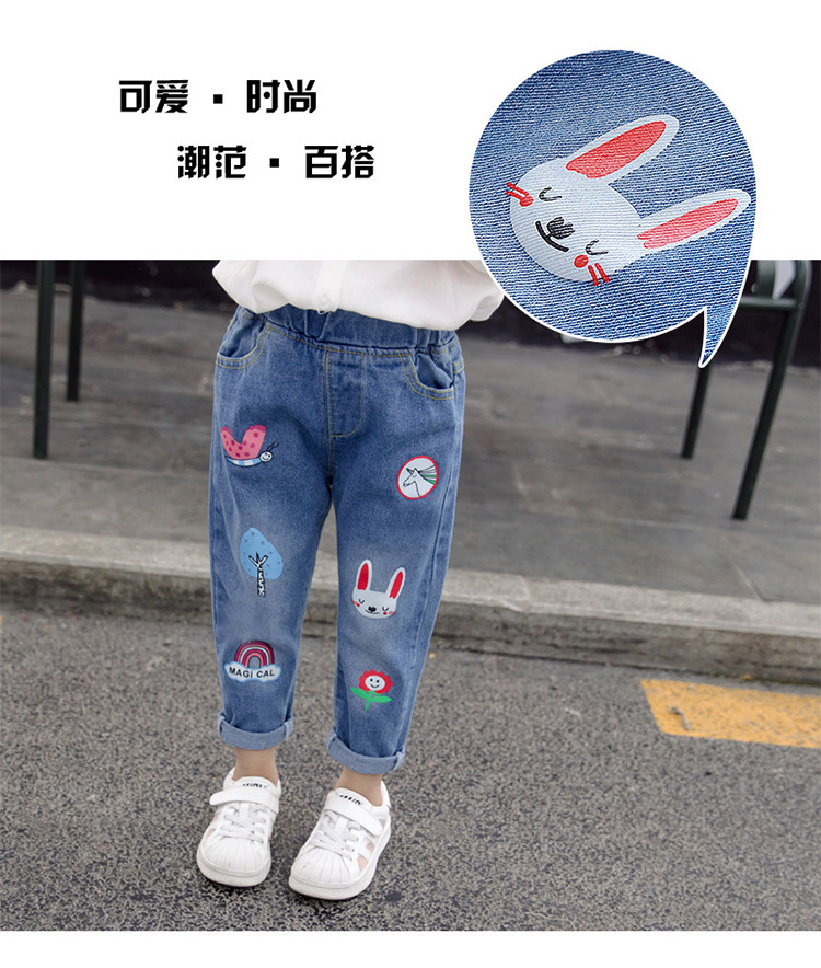 2020 Spring and Autumn Girls' Denim Trousers Children's Washed Denim Korean Style Jeans 2020 Spring and Autumn Girls' Denim Trousers Children's Washed Denim Korean Style Jeans