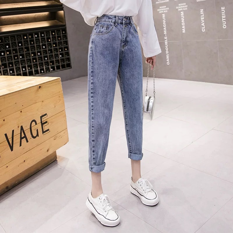 2021 New Women's Denim Wide Leg Ankle-Length Pants Women's Ripped High Waist Jeans Foreign Trade Stall Supply Wholesale
