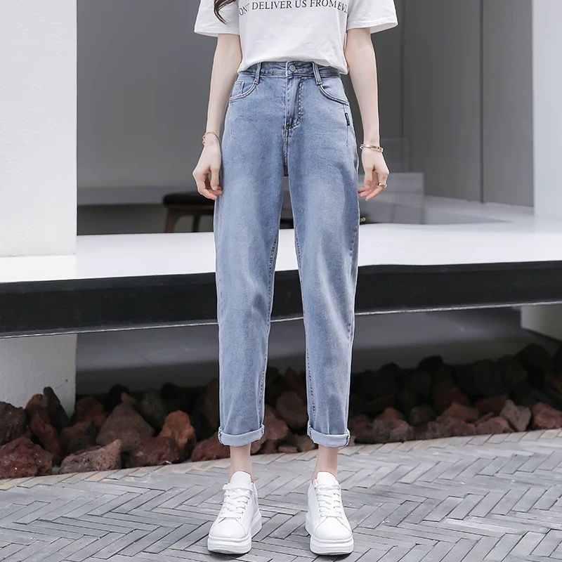 2021 New Women's Denim Wide Leg Ankle-Length Pants Women's Ripped High Waist Jeans Foreign Trade Stall Supply Wholesale
