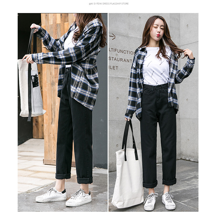 Real Shot Jeans Female Beige Spring and Autumn New Elastic Waist Harem Pants Baggy Pants Loose Dad Jeans plus Size Real Shot Jeans Female Beige Spring and Autumn New Elastic Waist Harem Pants Baggy Pants Loose Dad Jeans plus Size