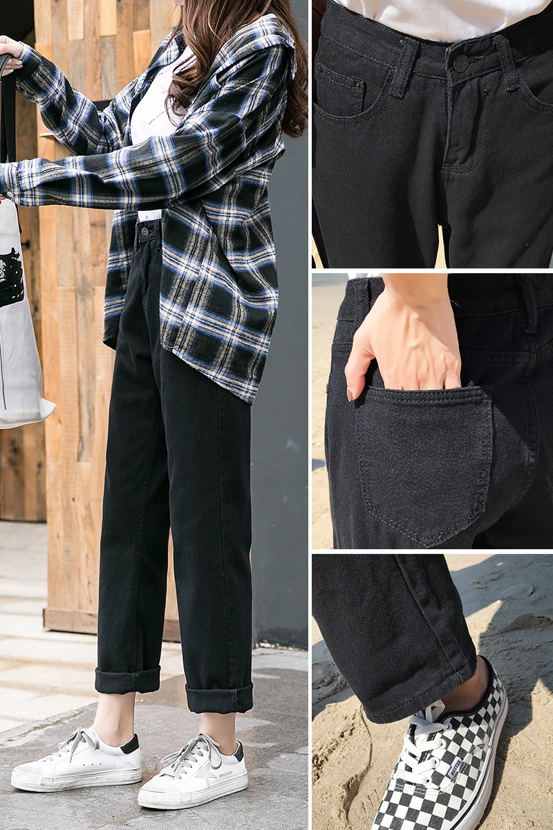 Real Shot Jeans Female Beige Spring and Autumn New Elastic Waist Harem Pants Baggy Pants Loose Dad Jeans plus Size Real Shot Jeans Female Beige Spring and Autumn New Elastic Waist Harem Pants Baggy Pants Loose Dad Jeans plus Size