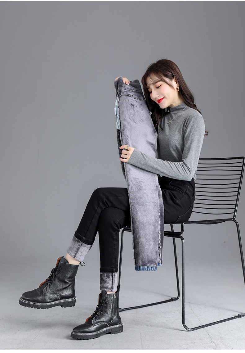 jeans High Waist Velvet Padded Thick Jeans Women's Winter New Elastic High Show Tight and Warm Feet Pencil Long Pants jeans High Waist Velvet Padded Thick Jeans Women's Winter New Elastic High Show Tight and Warm Feet Pencil Long Pants