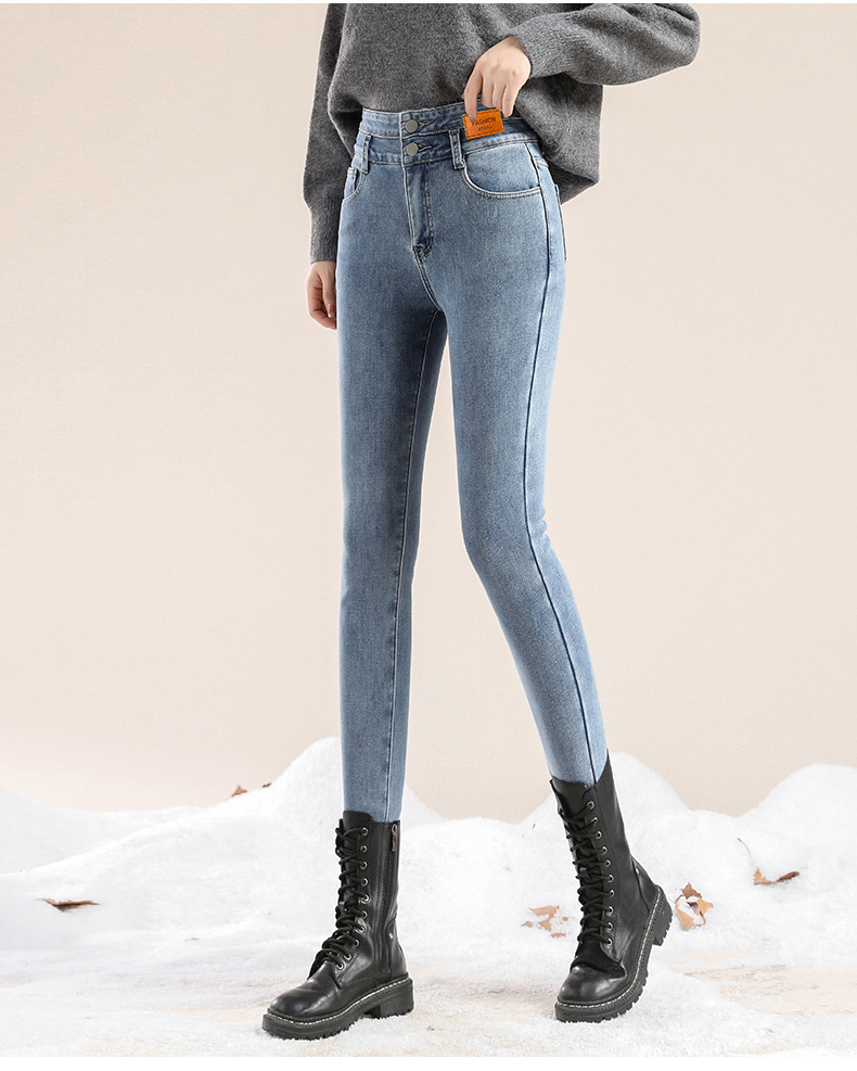 jeans High Waist Velvet Padded Thick Jeans Women's Winter New Elastic High Show Tight and Warm Feet Pencil Long Pants jeans High Waist Velvet Padded Thick Jeans Women's Winter New Elastic High Show Tight and Warm Feet Pencil Long Pants