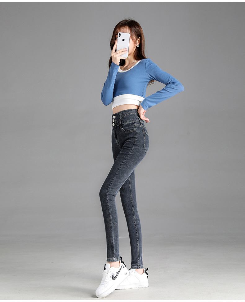 jeans High Waist Velvet Padded Thick Jeans Women's Winter New Elastic High Show Tight and Warm Feet Pencil Long Pants jeans High Waist Velvet Padded Thick Jeans Women's Winter New Elastic High Show Tight and Warm Feet Pencil Long Pants