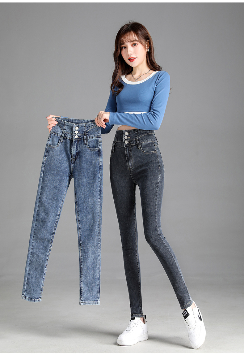 jeans High Waist Velvet Padded Thick Jeans Women's Winter New Elastic High Show Tight and Warm Feet Pencil Long Pants jeans High Waist Velvet Padded Thick Jeans Women's Winter New Elastic High Show Tight and Warm Feet Pencil Long Pants