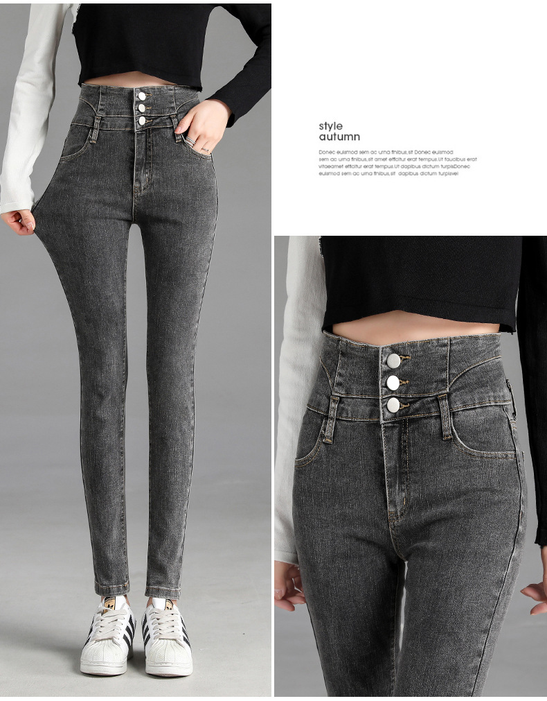 jeans High Waist Velvet Padded Thick Jeans Women's Winter New Elastic High Show Tight and Warm Feet Pencil Long Pants jeans High Waist Velvet Padded Thick Jeans Women's Winter New Elastic High Show Tight and Warm Feet Pencil Long Pants