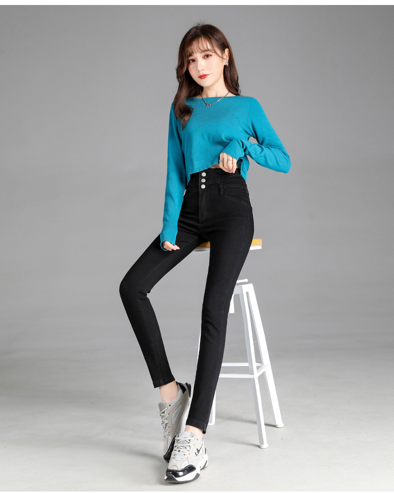jeans High Waist Velvet Padded Thick Jeans Women's Winter New Elastic High Show Tight and Warm Feet Pencil Long Pants jeans High Waist Velvet Padded Thick Jeans Women's Winter New Elastic High Show Tight and Warm Feet Pencil Long Pants