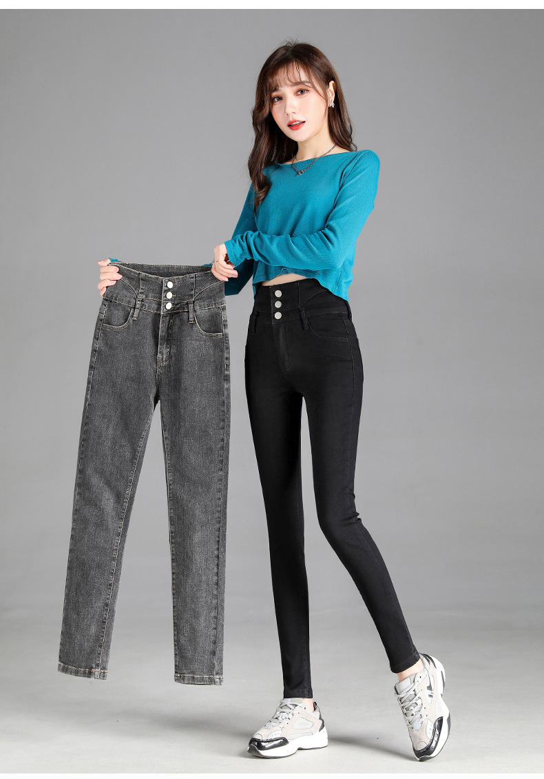 jeans High Waist Velvet Padded Thick Jeans Women's Winter New Elastic High Show Tight and Warm Feet Pencil Long Pants jeans High Waist Velvet Padded Thick Jeans Women's Winter New Elastic High Show Tight and Warm Feet Pencil Long Pants